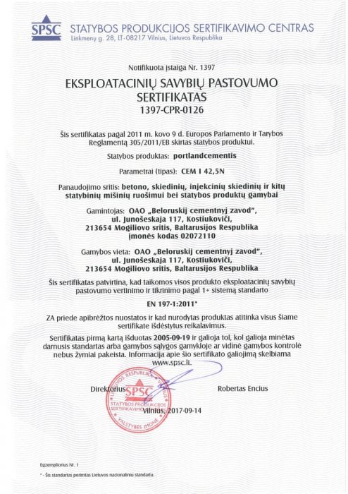 CEM I 42,5 N_LT
