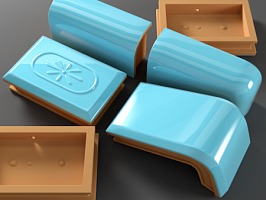 Изразец печной рядовой карниз угловой цветной 205*105*70 мм