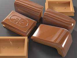 Изразец печной рядовой карниз прямой неглазурованный 205*70 мм