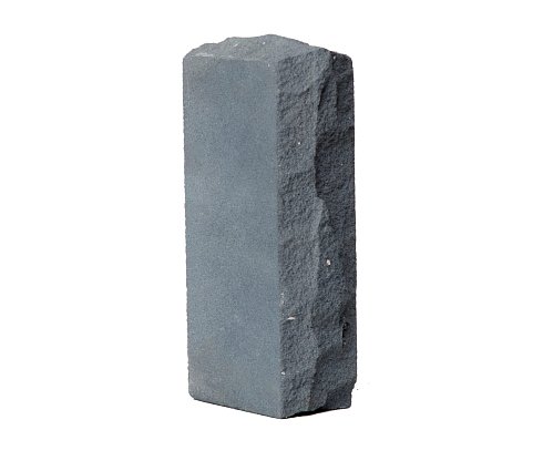 Кирпич силикатный одинарный лицевой полнотелый рустированный угловой гидрофобизированный (СОЛПоРуГ) темно-серый