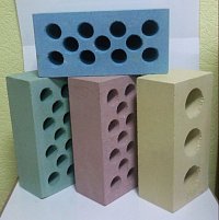 Кирпич силикатный лицевой утолщенный пустотелый объемно-окрашенный