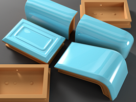 Изразец печной рядовой карниз угловой неглазурованный 205*105*70 мм