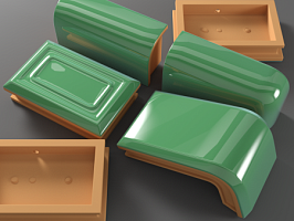 Изразец печной рядовой прямой декорированный цветной 205*130 мм