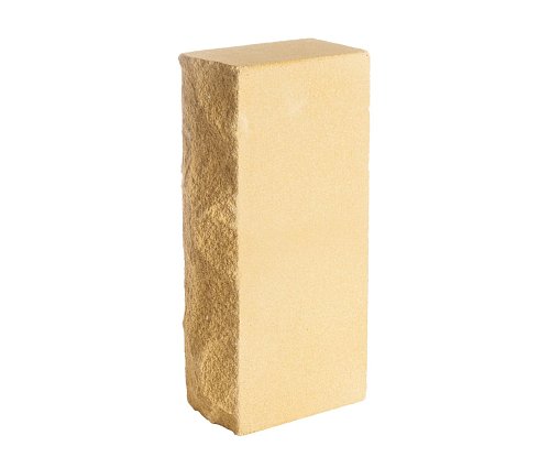 Кирпич силикатный одинарный лицевой полнотелый рустированный гидрофобизированный (СОЛПоРуГ) желтый