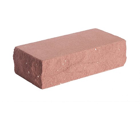 Кирпич силикатный одинарный лицевой полнотелый рустированный угловой гидрофобизированный (СОЛПоРуГ) красный