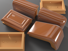 Изразец печной рядовой прямой декорированный неглазурованный 205*130 мм