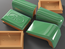 Изразец печной рядовой угловой неглазурованный 205*105*130 мм