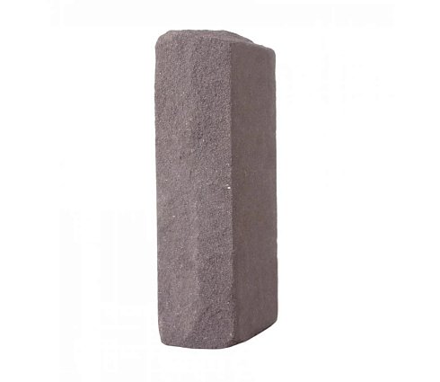 Кирпич силикатный одинарный лицевой полнотелый рустированный угловой гидрофобизированный (СОЛПоРуГ) коричневый